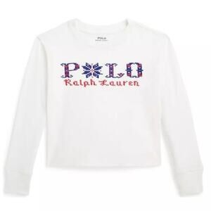 New Polo Ralph Lauren Logo Shirt sz 3T Polo Logo Boxy Long Sleeve Shirt